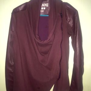 Wrap around real leather jacket